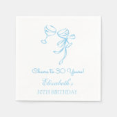 Blauw & Wit Proost op 30 Jaar Verjaardag Servetten (Voorkant)