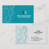 Blauw-wit psycholoog visitekaartje (Voorkant / Achterkant)