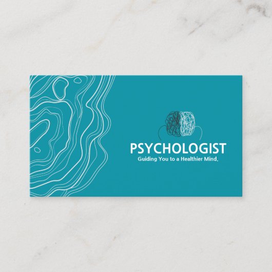 Blauw-wit psycholoog visitekaartje (Voorkant)