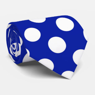 Blauw wit puntpatroon stropdas