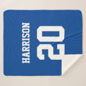 Blauw wit referentienummer Varsity Sport Sherpa Deken (Voorkant (horizontaal))