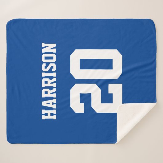 Blauw wit referentienummer Varsity Sport Sherpa Deken (Voorkant (horizontaal))