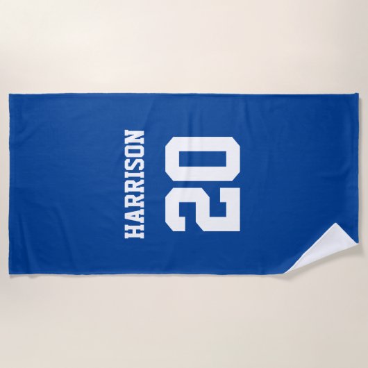 Blauw wit referentienummer Varsity Sport Strandlaken (Voorkant)