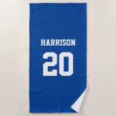 Blauw wit referentienummer Varsity Sport Strandlaken (Voorkant)