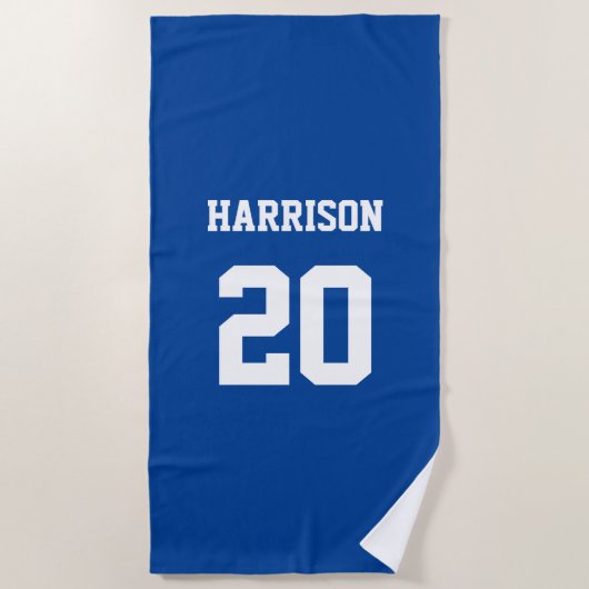 Blauw wit referentienummer Varsity Sport Strandlaken (Voorkant)