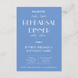 Blauw-wit repetitie dineruitnodigingen kaart