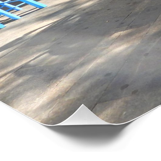 Blauw-wit restaurant in de oude stad Paphos Perfect Poster (Hoek)