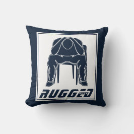 Blauw wit Robuust Man Holding Head | Man voor denk Kussen