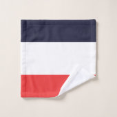 Blauw Wit & Rode Strepen Gestreept Bad Handdoek (Wasdoekje)