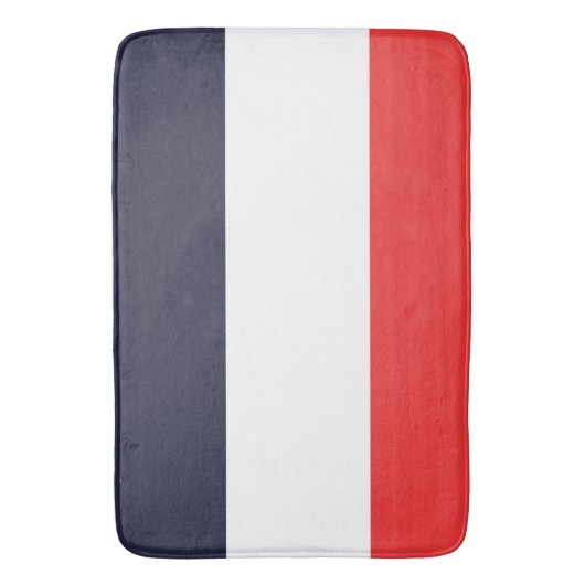 Blauw Wit & Rode Strepen Gestreept Badmat (Voorkant Verticaal)