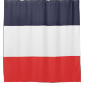 Blauw Wit & Rode Strepen Gestreept Douchegordijn (Voorkant)