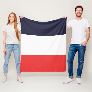 Blauw Wit & Rode Strepen Gestreept Fleece Deken