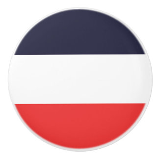 Blauw Wit & Rode Strepen Gestreept Keramische Knop