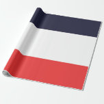Blauw Wit & Rode Strepen Gestreepte Feestje Cadeaupapier<br><div class="desc">wikkelpapier</div>