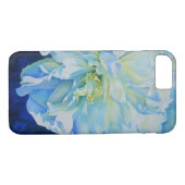 Blauw wit romantisch pioen waterverf schilderij Case-Mate iPhone case (Achterkant (Horizontaal))
