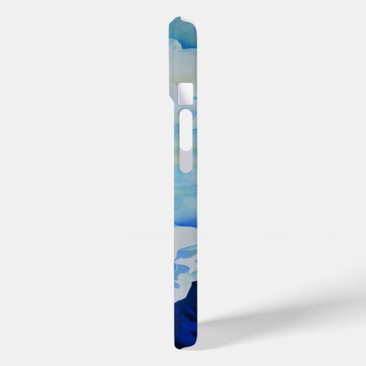 Blauw wit romantisch pioen waterverf schilderij Case-Mate iPhone case (Achterkant / Links)