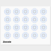 Blauw wit ronde sticker (Vel)