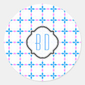 Blauw wit ronde sticker (Voorkant)