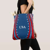 Blauw Wit Rood Amerikaanse Vlag Tote Bag (Dichtbij)
