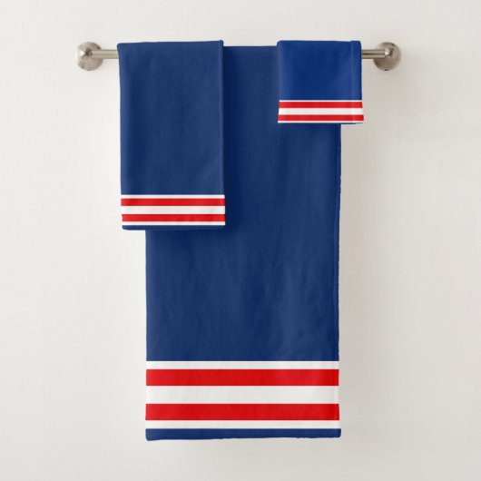 Blauw Wit & Rood Badhanddoekenset Bad Handdoek (Insitu)