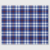 Blauw Wit Rood Groen Tartan Plaid Cadeaupapier (Vlak)