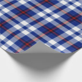 Blauw Wit Rood Groen Tartan Plaid Cadeaupapier (Hoek)