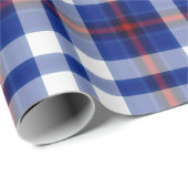 Blauw Wit Rood Groen Tartan Plaid Cadeaupapier (Rol Hoek)