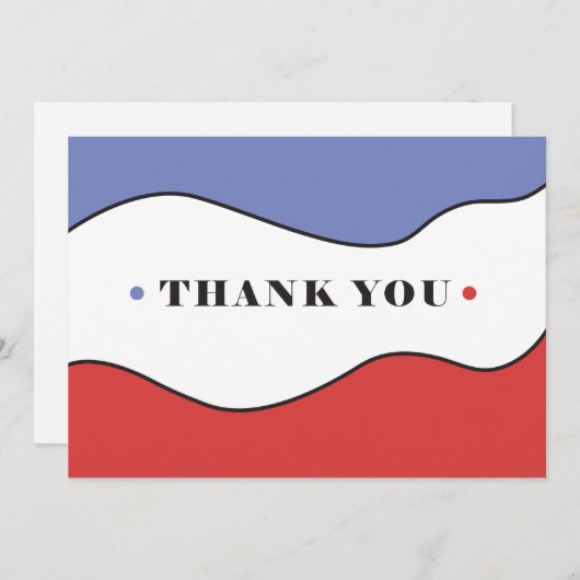 Blauw, wit, rood - Hartelijk dank voor uw kaart (Voorkant / Achterkant)