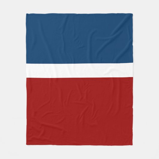 Blauw Wit Rood Kleurenblok Stijlontwerp Fleece Deken (Voorkant)