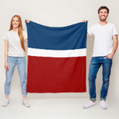 Blauw Wit Rood Kleurenblok Stijlontwerp Fleece Deken