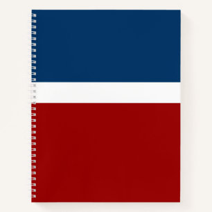 Blauw Wit Rood Kleurenblok Stijlontwerp Notitieboek