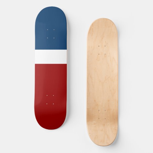 Blauw Wit Rood Kleurenblok Stijlontwerp Persoonlijk Skateboard (Voorkant)
