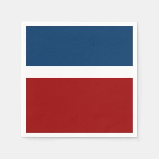 Blauw Wit Rood Kleurenblok Stijlontwerp Servet (Voorkant)