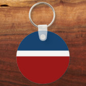 Blauw Wit Rood Kleurenblok Stijlontwerp Sleutelhanger (Voorkant)