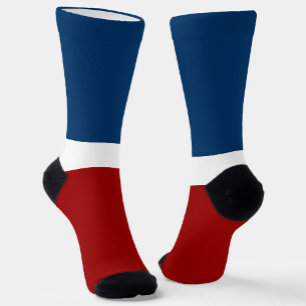Blauw Wit Rood Kleurenblok Stijlontwerp Sokken