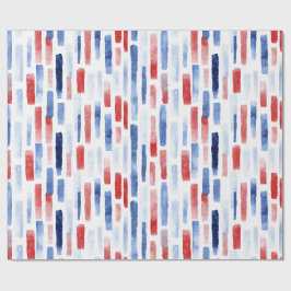 Blauw, Wit Rood Kuststrepen Cadeaupapier