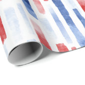 Blauw, Wit Rood Kuststrepen Cadeaupapier (Rol Hoek)