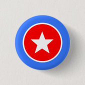 Blauw Wit Rood Panama Knoop Ronde Button 3,2 Cm (Voorkant)