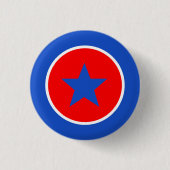 Blauw Wit Rood Panama Knop Ronde Button 3,2 Cm (Voorkant)