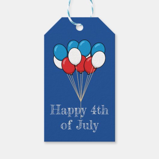 Blauw Wit Rood Patriottische Ballonnen | personali Cadeaulabel (Voorkant)