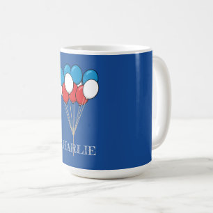 Blauw Wit Rood Patriottische Ballonnen   personali Koffiemok