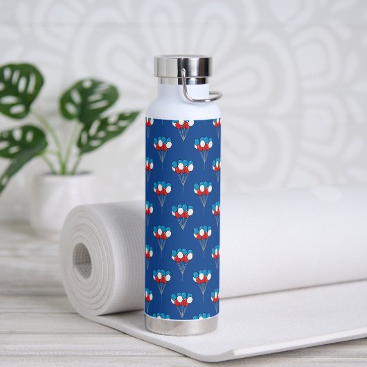 Blauw Wit Rood Patriottische Ballonnen Waterfles (Yoga)