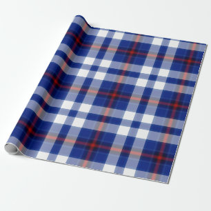 Blauw Wit Rood Tartan Plaid Cadeaupapier