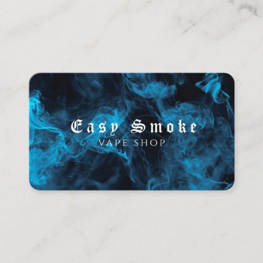 Blauw Wit Rook Vape Shop Visitekaartje (Voorkant)