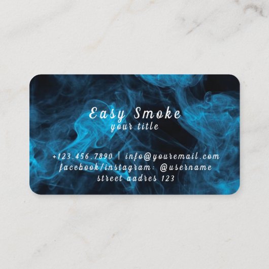 Blauw Wit Rook Vape Shop Visitekaartje (Achterkant)