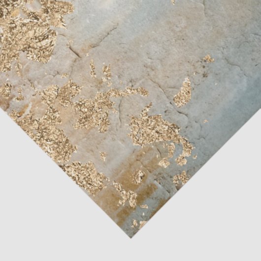  blauw wit Roses gouden folie Decoupage Tissuepapier (Detail)