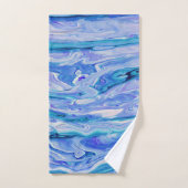 Blauw Wit Roze Blauwgroen Lila Marmeren Agaat Abst Bad Handdoek (Handdoek)