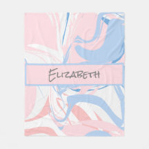 Blauw Wit Roze Marmer Wervel Personalized