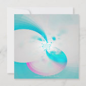 Blauw-wit-roze Moderne Floral Abstract 16th Kaart (Achterkant)