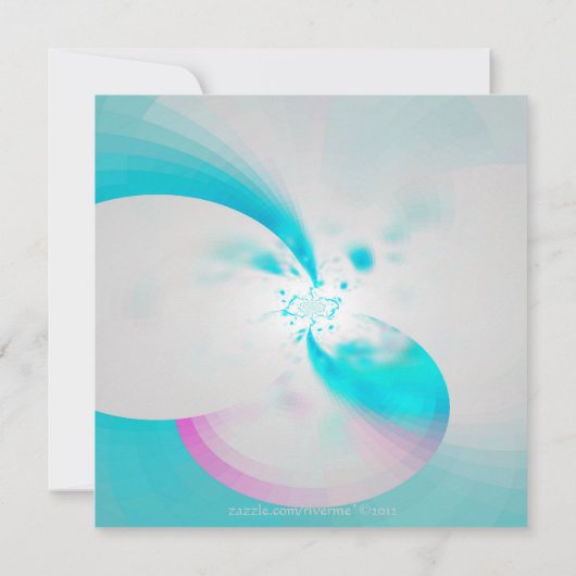 Blauw-wit-roze Moderne Floral Abstract 16th Kaart (Achterkant)